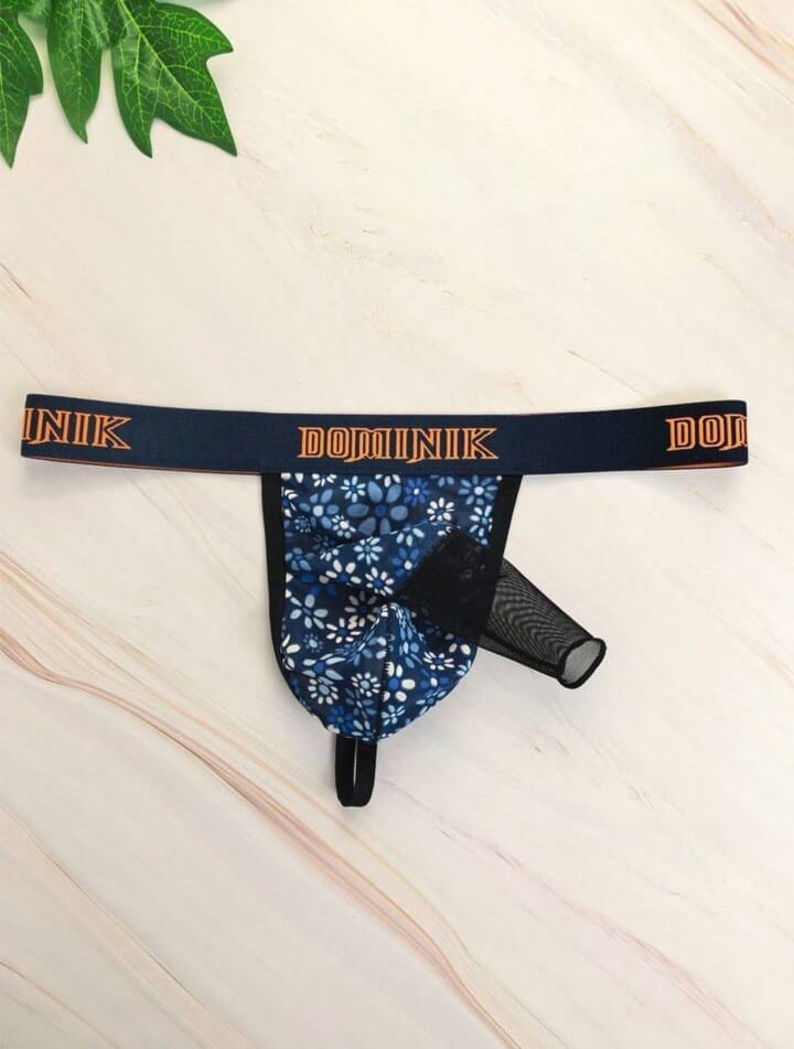 Midnight Bloom Mesh Thong
